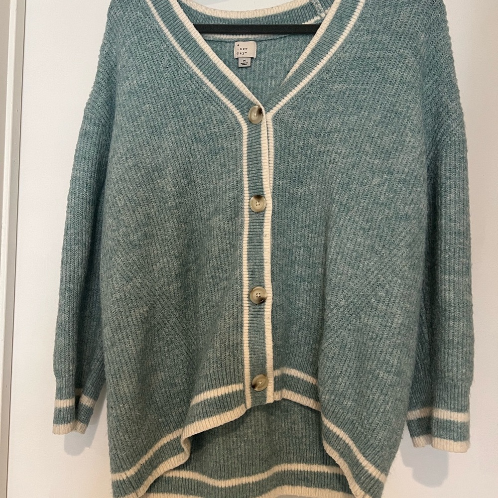 A New Day Blue Cardigan Sweater with V-Neck